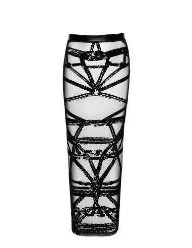 Jupe longue fendue Bondesque F360 - Noir Handmade