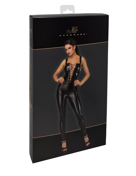 Combinaison lacée en wetlook Vixen F362 - Noir Handmade