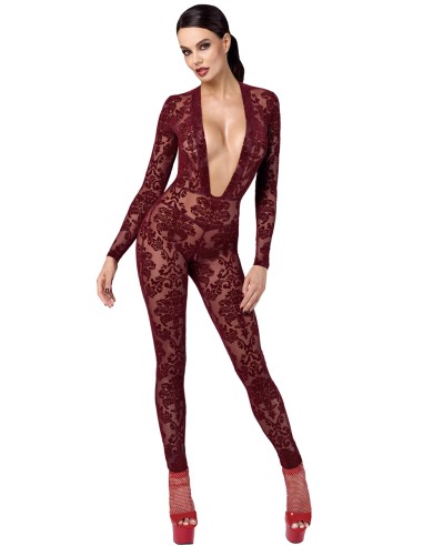 Combinaison en tulle floqué Kink Royal F382 - Noir Handmade