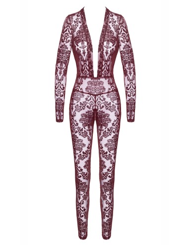 Combinaison en tulle floqué Kink Royal F382 - Noir Handmade