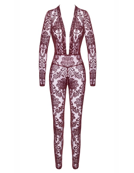 Combinaison en tulle floqué Kink Royal F382 - Noir Handmade