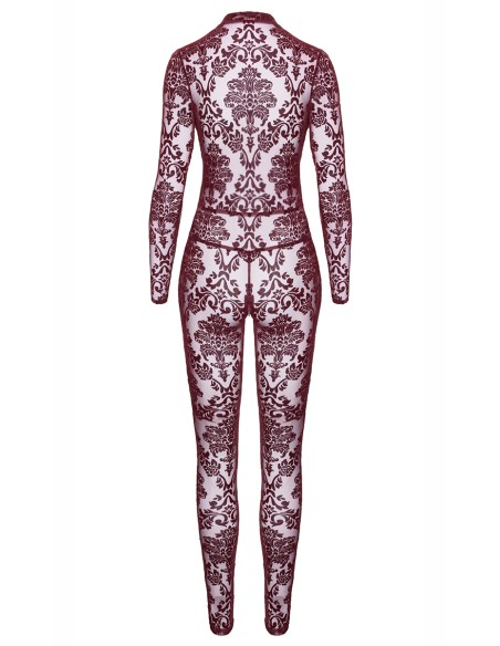 Combinaison en tulle floqué Kink Royal F382 - Noir Handmade