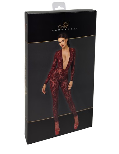 Combinaison en tulle floqué Kink Royal F382 - Noir Handmade