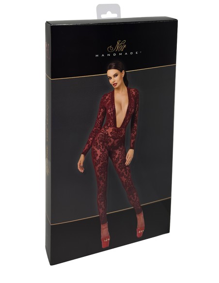 Combinaison en tulle floqué Kink Royal F382 - Noir Handmade