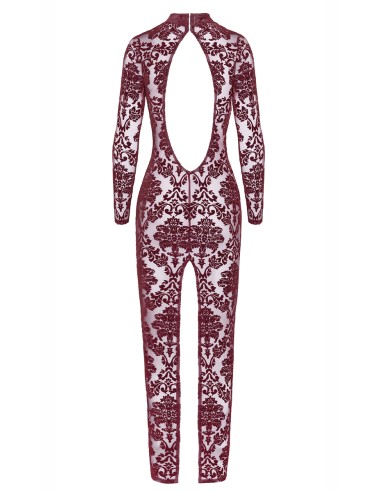 Robe fendue en tulle floqué Kink Royal F383 - Noir Handmade