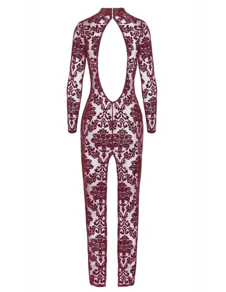 Robe fendue en tulle floqué Kink Royal F383 - Noir Handmade