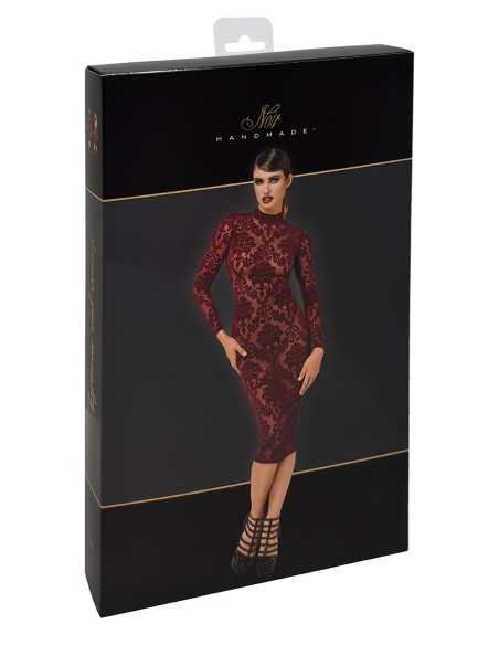 Robe fourreau en tulle floqué Kink Royal F384 - Noir Handmade