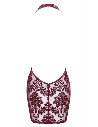 Mini robe dos nu en tulle floqué Kink Royal F385 - Noir Handmade