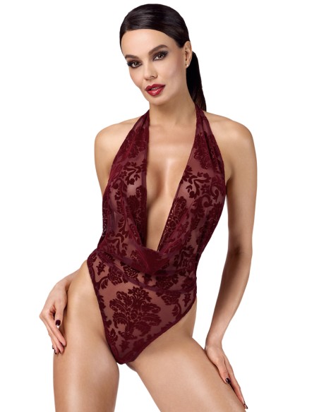 Body en tulle floqué Kink Royal F386 - Noir Handmade