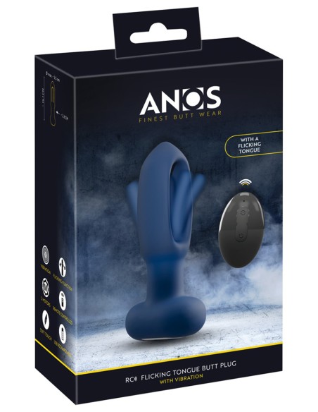 Plug anal vibrant avec langue oscillante - Anos