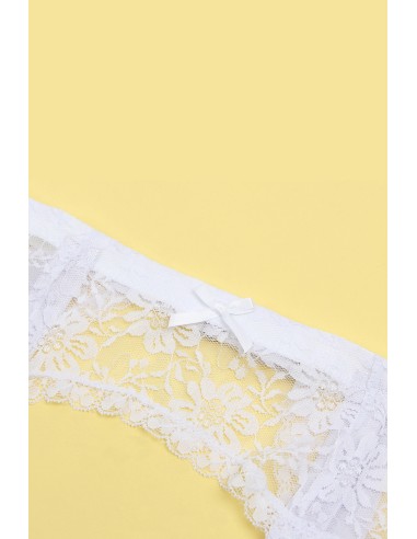 Porte-jarretelles et string Blanc - Litolu Lingerie
