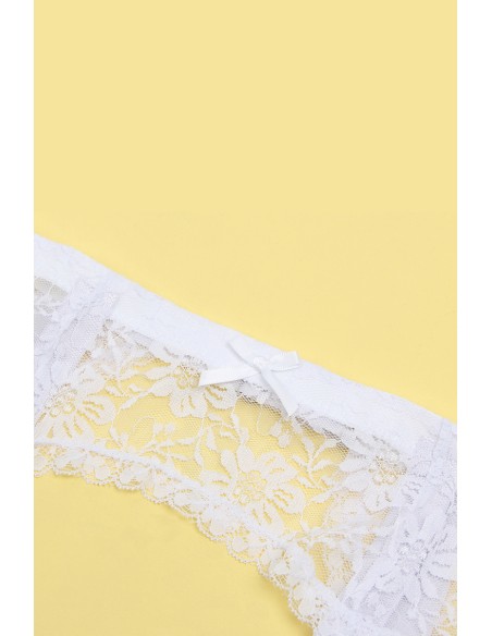 Porte-jarretelles et string Blanc - Litolu Lingerie