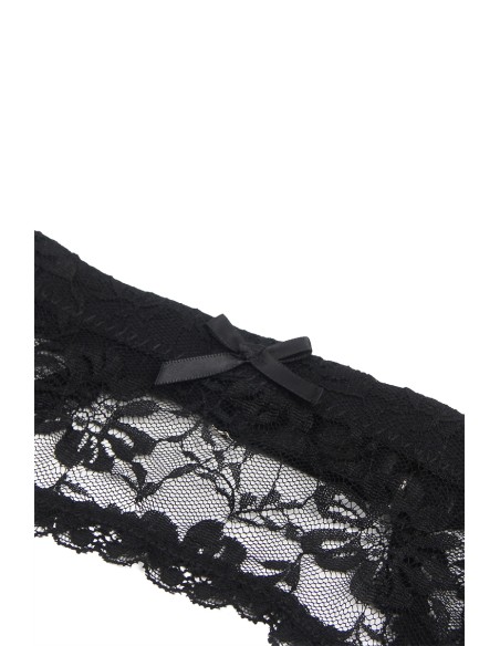 Porte-jarretelles et string Noir - Litolu Lingerie