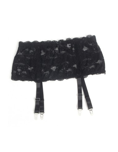 Porte-jarretelles dentelle large Noir - Litolu Lingerie
