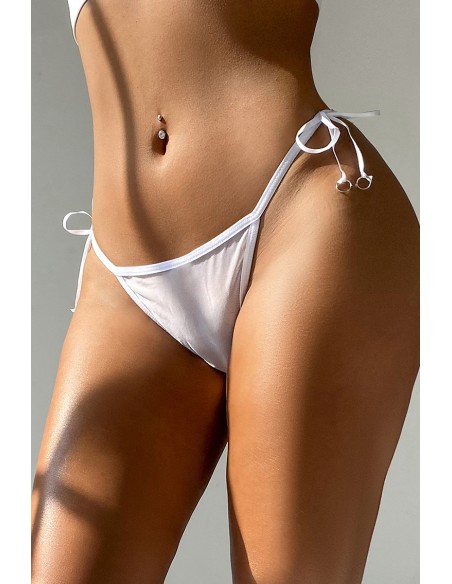 String brodé dans le dos Blanc - Litolu Lingerie