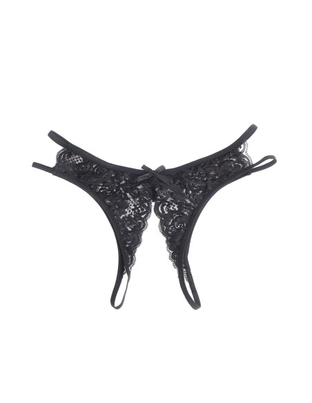 String ouvert dentelle Noir - Litolu Lingerie