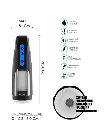 Masturbateur rotatif et va-et-vient avec gémissements WYNE n°09