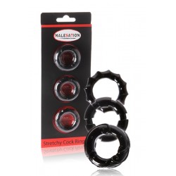 Set 3 cockrings Stretchy - Malesation