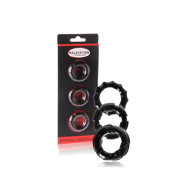 Set 3 cockrings Stretchy - Malesation
