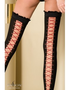 Bas autofixants ST101 Noir et rouge 2