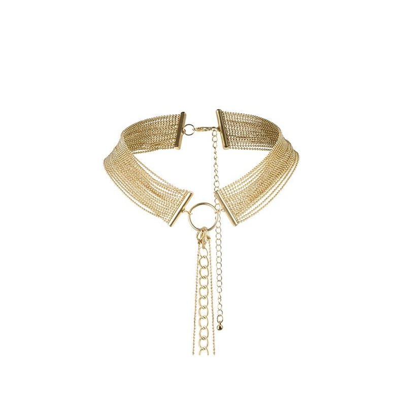 Collier en chainettes métalliques dorées Collier en chainettes métalliques dorées