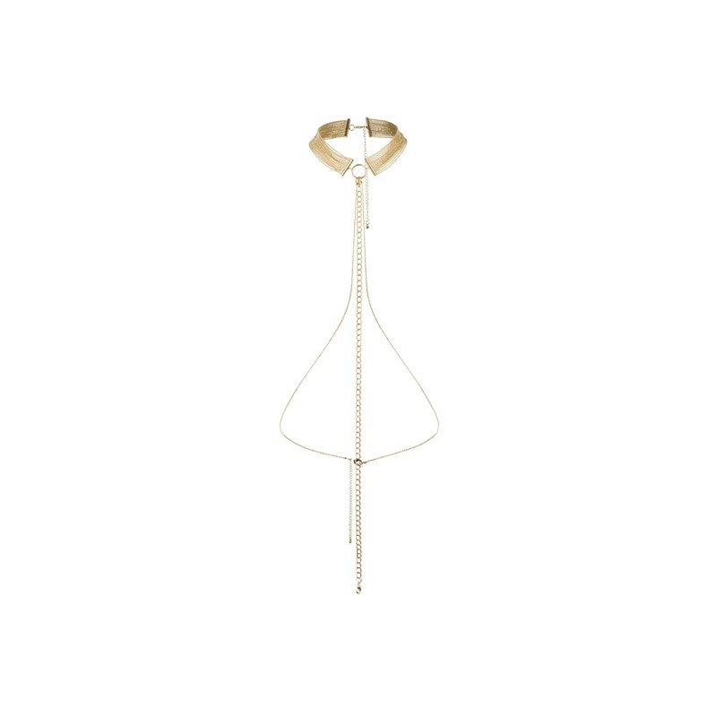 Collier en chainettes métalliques dorées Collier en chainettes métalliques dorées