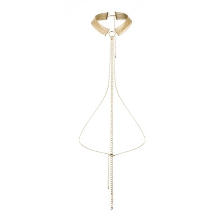 Collier en chainettes métalliques dorées Collier en chainettes métalliques dorées