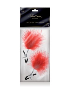 Pinces à seins plumeau - rouge 2