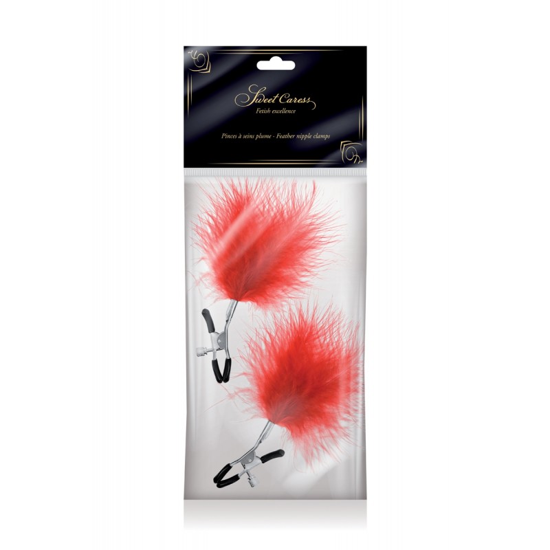 Pinces à seins plumeau - rouge