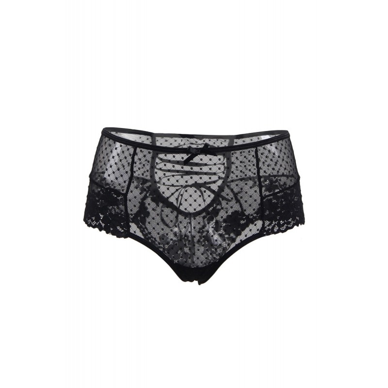 Tanga sexy noir à laçage
