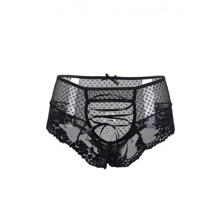Tanga sexy noir à laçage