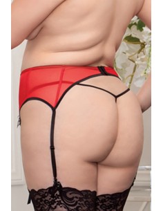 Porte-jarretelles rouge noir grande taille 2
