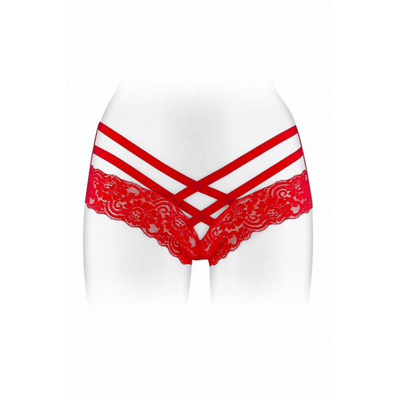 Tanga ouvert Anne - rouge