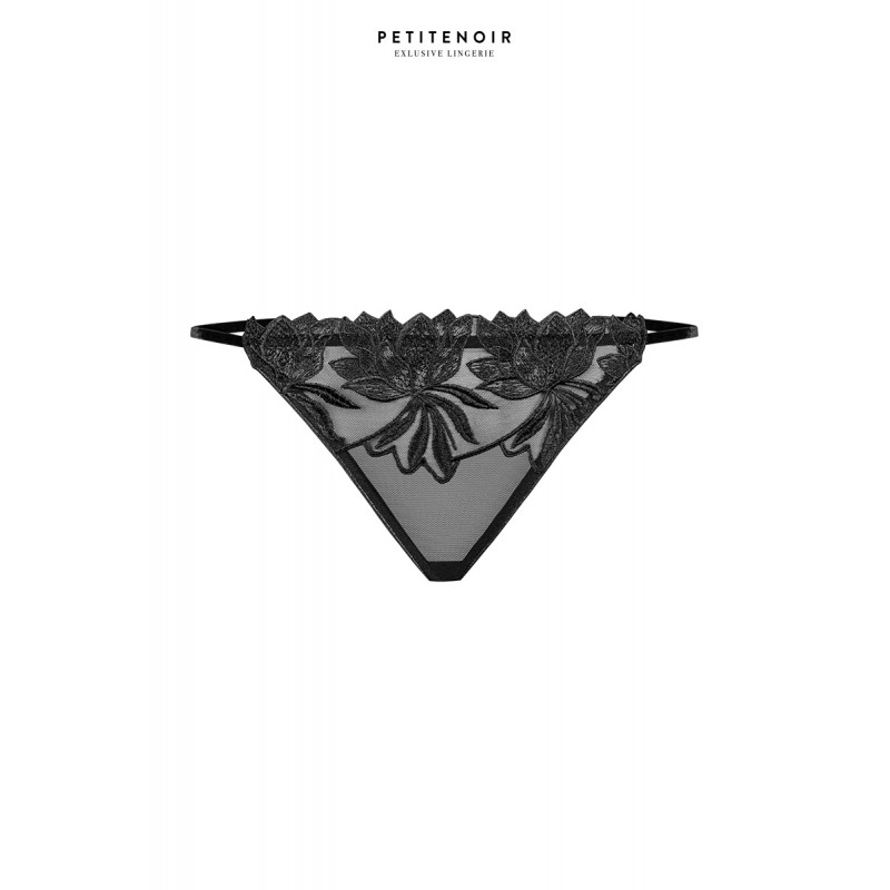 Slip échancré tulle et broderies