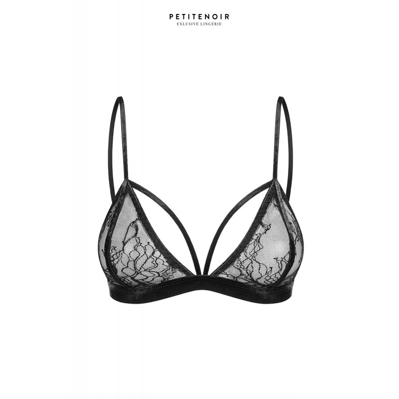 Soutien-gorge triangle dentelle et velours Soutien-gorge triangle dentelle et velours
