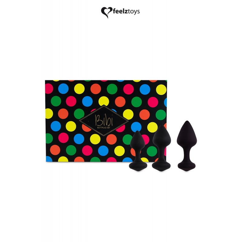 Coffret 3 plugs anal Bibi - noir Coffret 3 plugs anal Bibi - noir