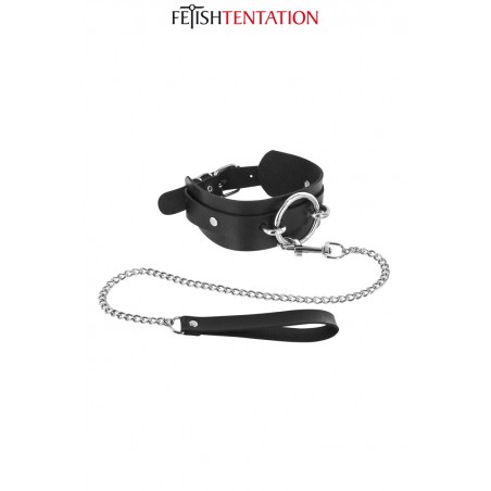 Collier avec anneau & laisse - Fetish Tentation Collier avec anneau & laisse - Fetish Tentation