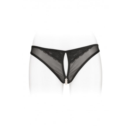 String ouvert avec perles Sophie - noir String ouvert avec perles Sophie - noir