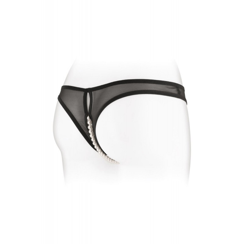 String ouvert avec perles Sophie - noir String ouvert avec perles Sophie - noir