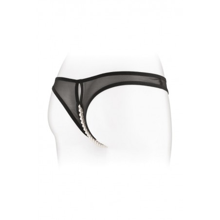 String ouvert avec perles Sophie - noir String ouvert avec perles Sophie - noir