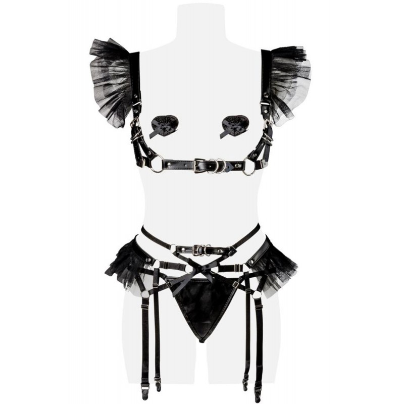 Ensemble faux cuir 4 pièces - Grey Velvet Ensemble faux cuir 4 pièces - Grey Velvet