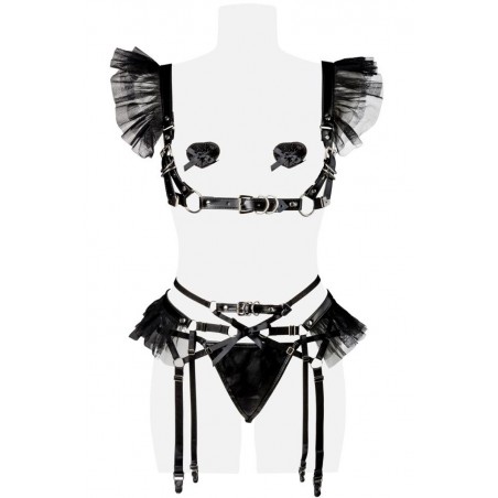 Ensemble faux cuir 4 pièces - Grey Velvet Ensemble faux cuir 4 pièces - Grey Velvet