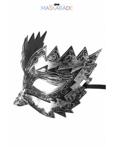 Masque semi-rigide argenté Don Giovanni 2
