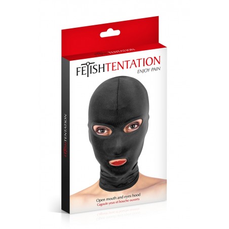 Cagoule BDSM 3 ouvertures - Fetish Tentation Cagoule BDSM 3 ouvertures - Fetish Tentation