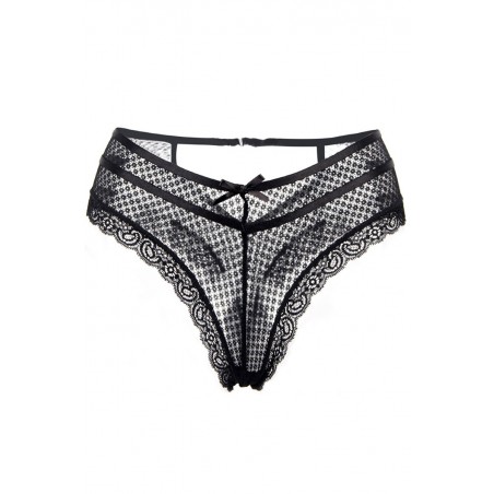 Tanga noir dentelle - Paris Hollywood