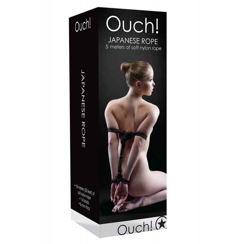 Corde de bondage Japonais 5m noire - Ouch Corde de bondage Japonais 5m noire - Ouch