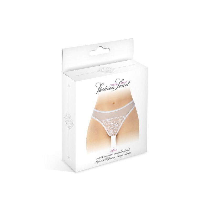Tanga blanc ouvert Ava - Fashion Secret Tanga blanc ouvert Ava - Fashion Secret