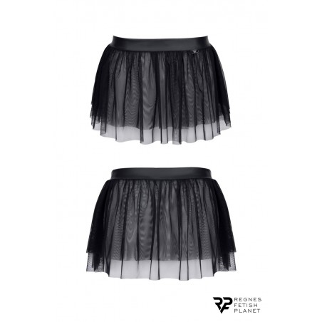 Mini jupe noire en maille transparente - Regnes Mini jupe noire en maille transparente - Regnes