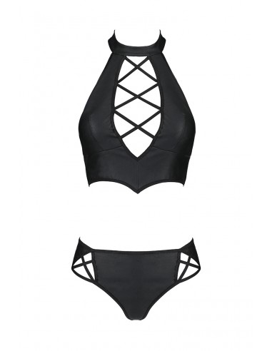 Bustier et string faux cuir Nancy - Passion Bustier et string faux cuir Nancy - Passion