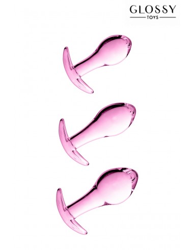 Set 3 plugs anal en verre Glossy Toys n° 17 Pink